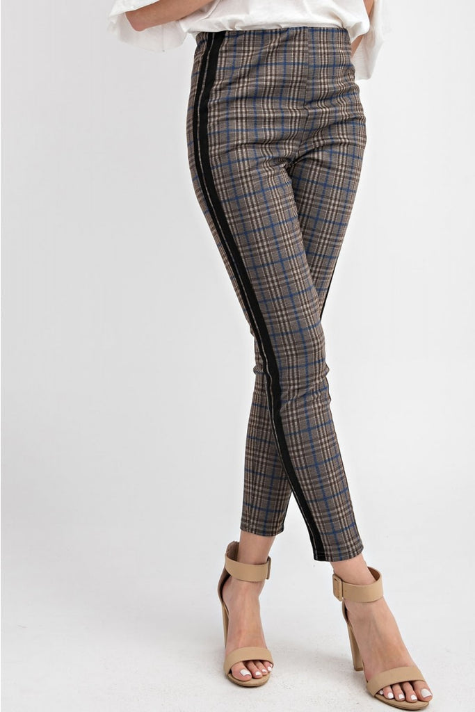 Plaid Me Up Ponte Skinny Pants