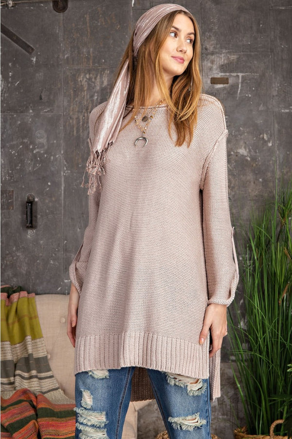 Just Roll With It Knit Sweater