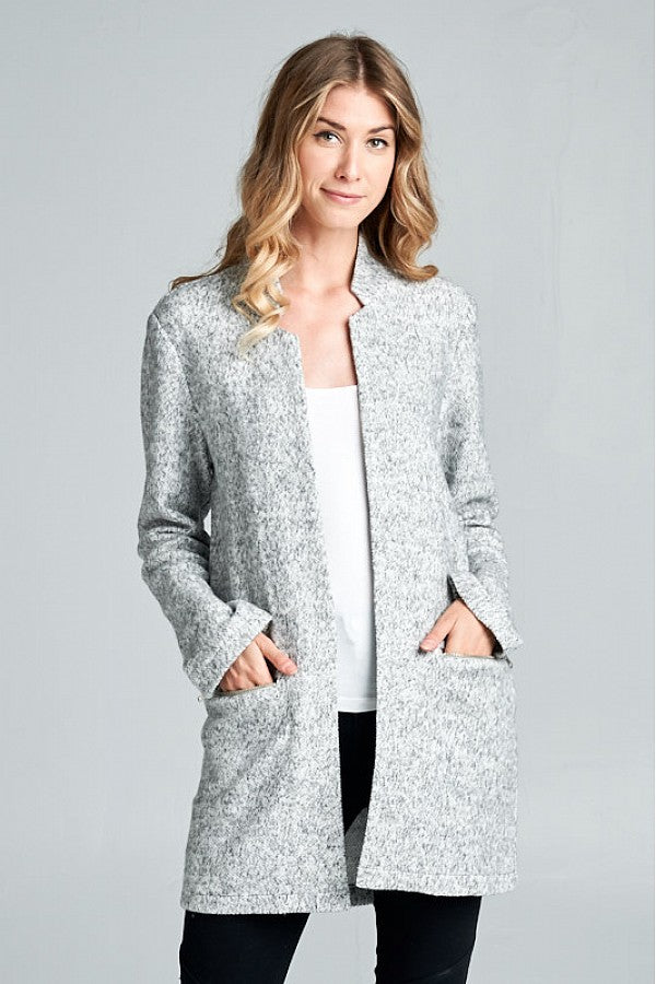 Kate Collarless Long Jacket