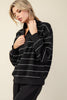 Feels Like Silk Quarter Zip Top (Black)