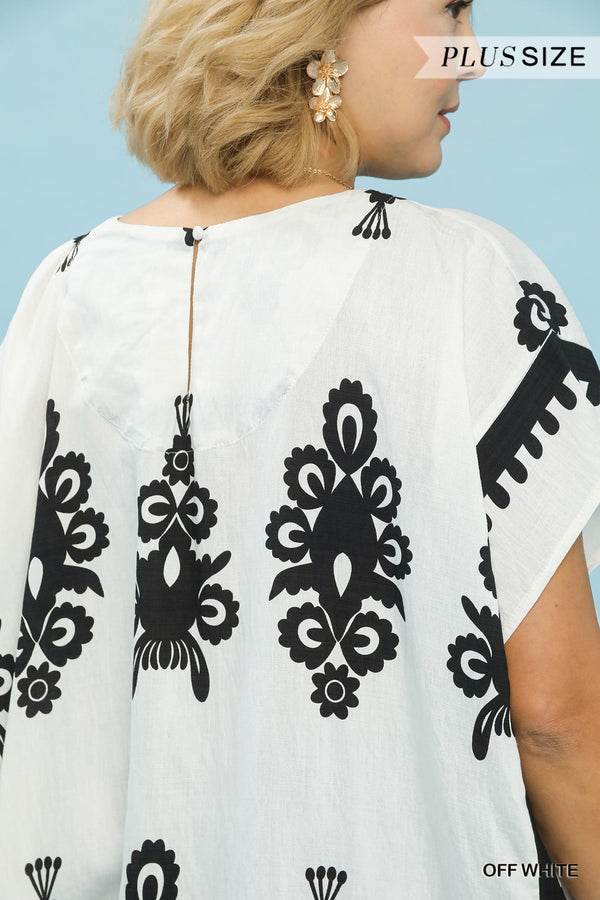 P-Border Print Top