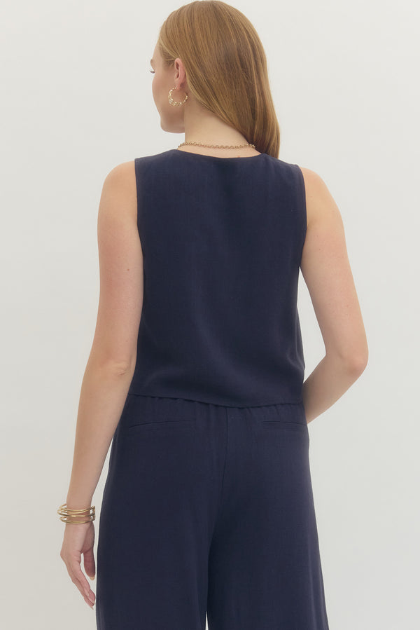 Navy Pearl Vest