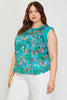 P-Teal Green Floral Top