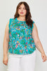 P-Teal Green Floral Top