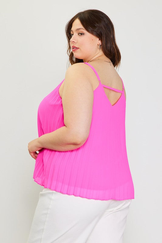 P-Pink Tank Dressy Top