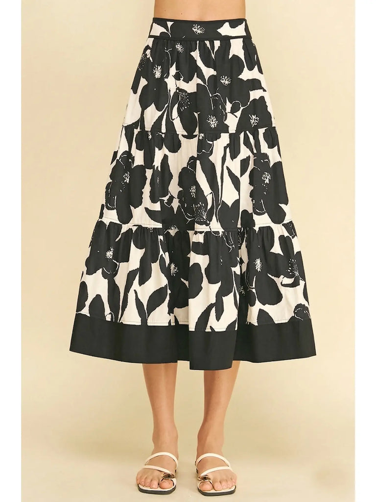 PINCH B&W Floral Skirt