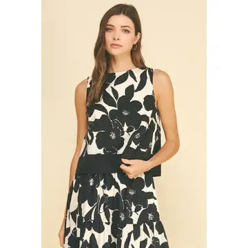 PINCH B&W Floral Skirt