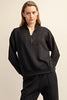 Luxe Modal Quarter Zip-Black