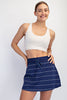 Modal Navy-Cream Stripe Skort