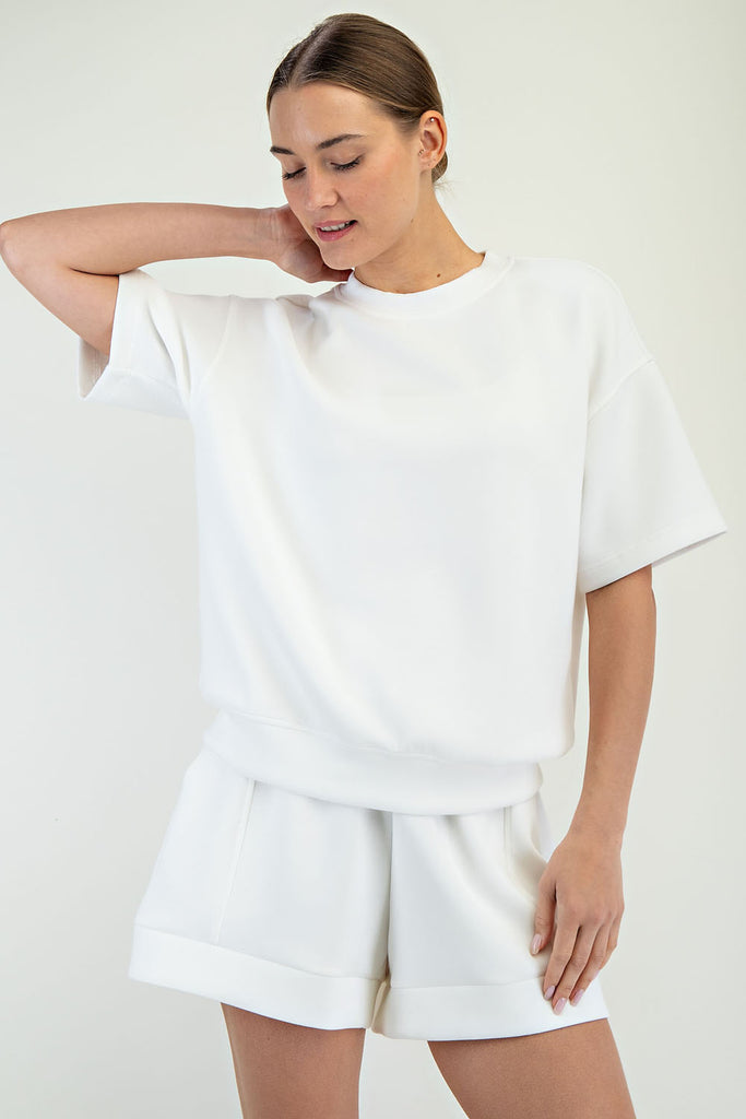 Modal Cream SS Top