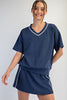 Modal SS V-neck Top with Piping