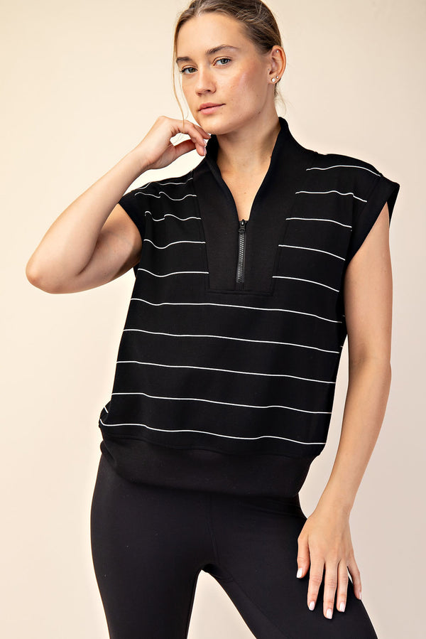 Modal Stripe Vneck Top (2 colors)