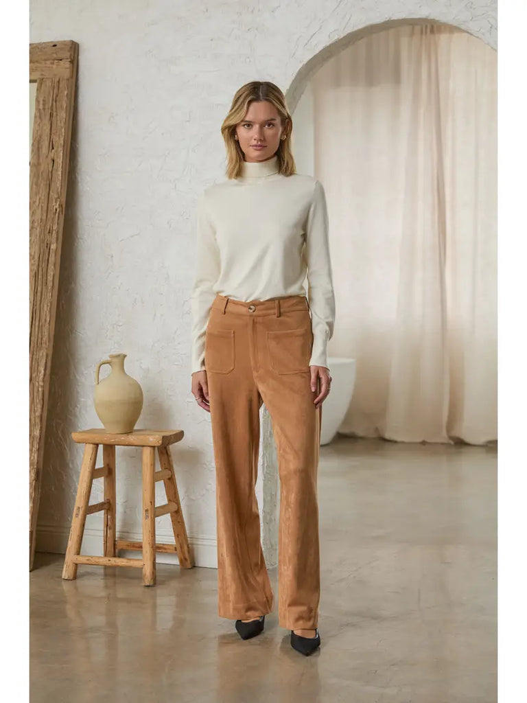 Elodie Sueded Wide Leg Pants