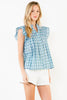 Flutter and Floral Blue Top