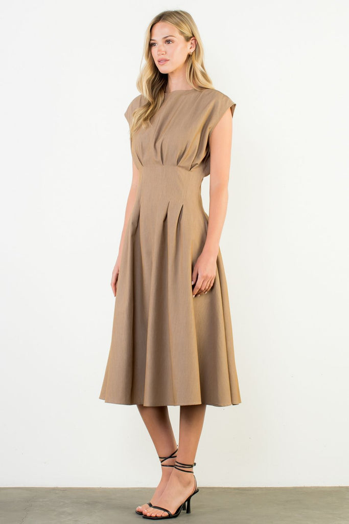 Riley Cinch Waist Dress - Khaki