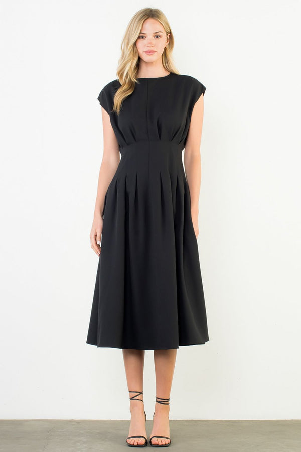 Riley Cinch Waist Dress - Black
