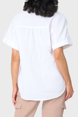 All Day Henley Gauze Top