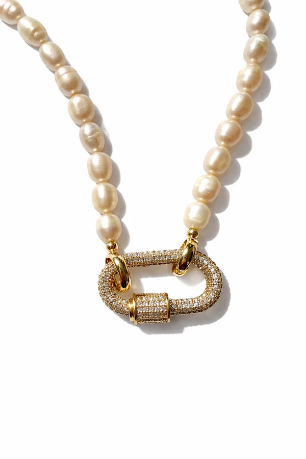 Coastal Pearl Lock Necklace