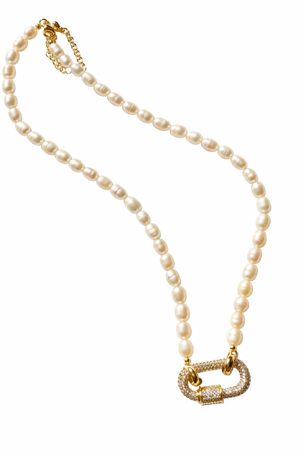 Coastal Pearl Lock Necklace
