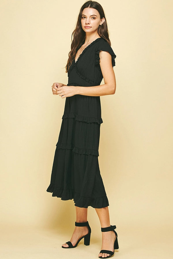 Pinch black ruffle dress