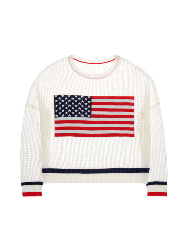 Open Knit Flag Sweater