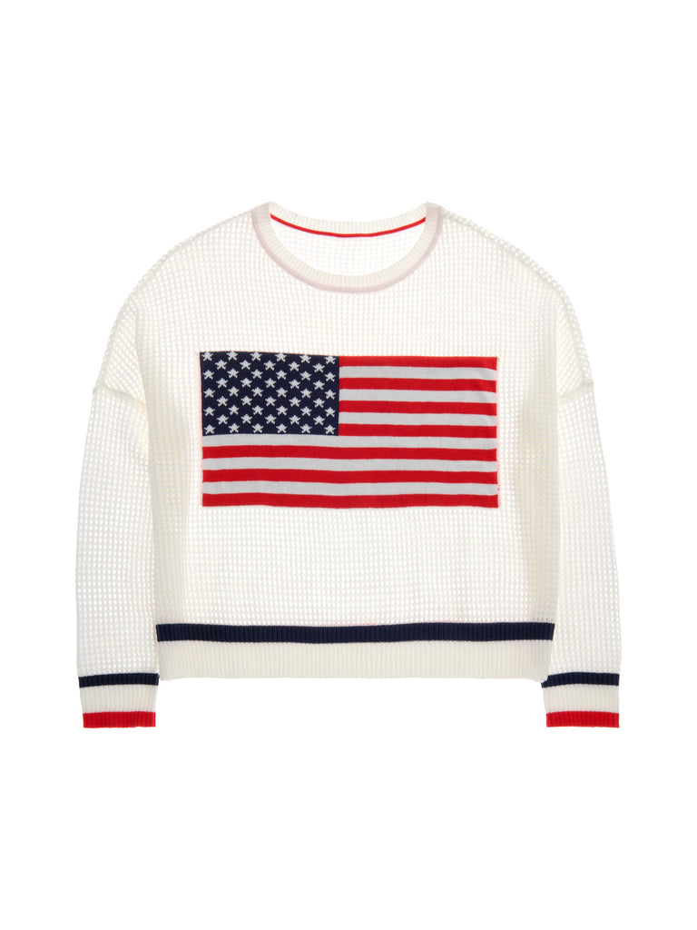 Open Knit Flag Sweater