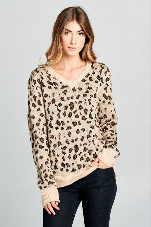 Layla V-neck Leopard Sweater